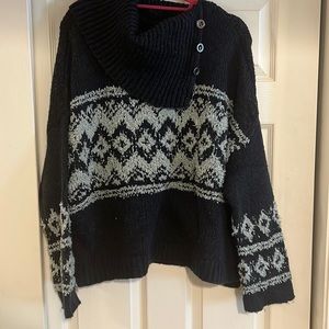 Free People slouchy blue sweater! Great for Fall and Winter!